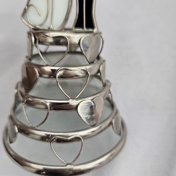 Vintage Stained Glass Bride and Groom 6 inch cake topper - Picture 7 of 8